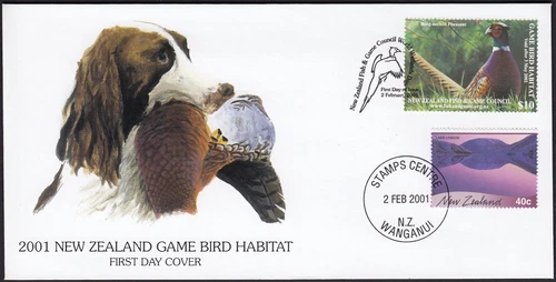 NEW ZEALAND 2001 Game Bird Habitat $10 Ring-necked Pheasant on FDC