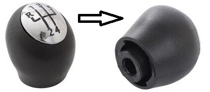 Pommeau De Levier De Vitesse 5 Vitesses En Cuir Synthétique - Compatible Renault Clio II III, Megane II, Laguna II, Kangoo Et Dacia Logan II