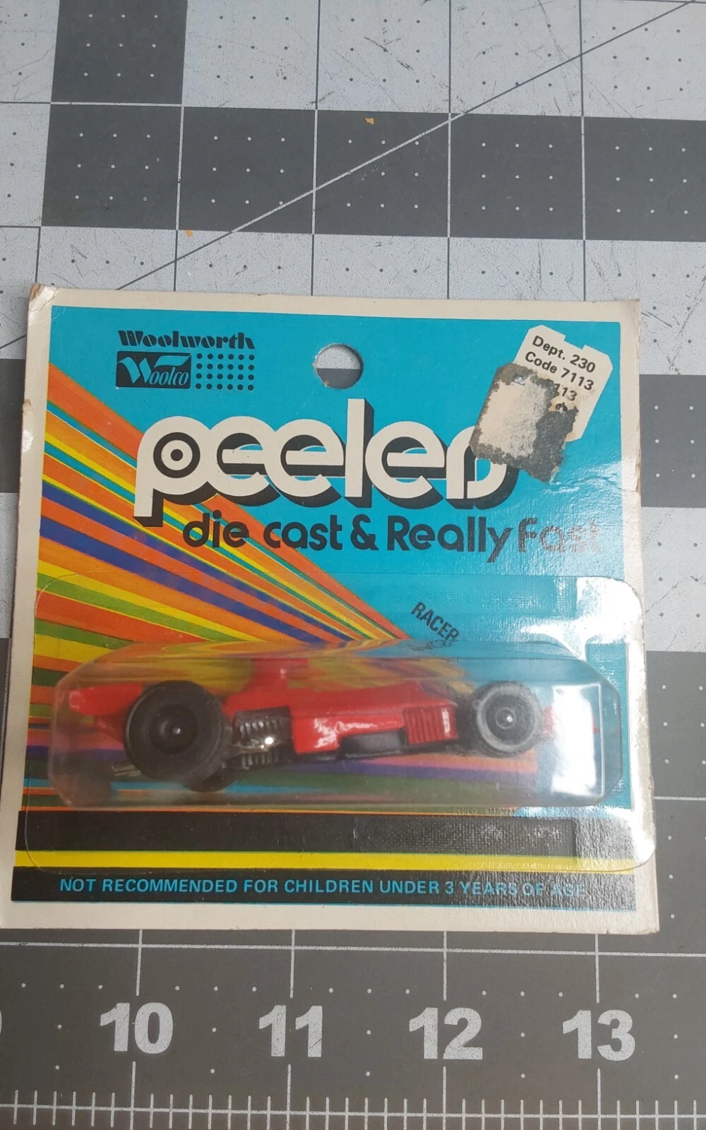 k WOOLWORTH PEELERS Carded Playart Red Shell Gasoline Racer Race Car