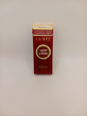 Vintage Lucky Strike EMPTY Cigarette Pack LS/MFT Sample 4 Pack Signed 
