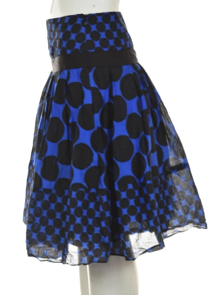 Falda de mujer INC International Concepts talla 2 negra a lunares línea A hasta la rodilla Foto 3 de 4