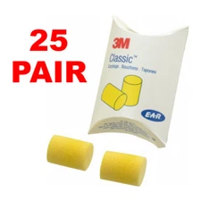 3M 310-1001 EAR Classic Uncorded Foam Pillow Pack Earplugs (25 Pair)