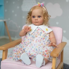 Reborn Baby Dolls 24" Lifelike Toy Newborn Realistic Chubby Cloth Body Toddler