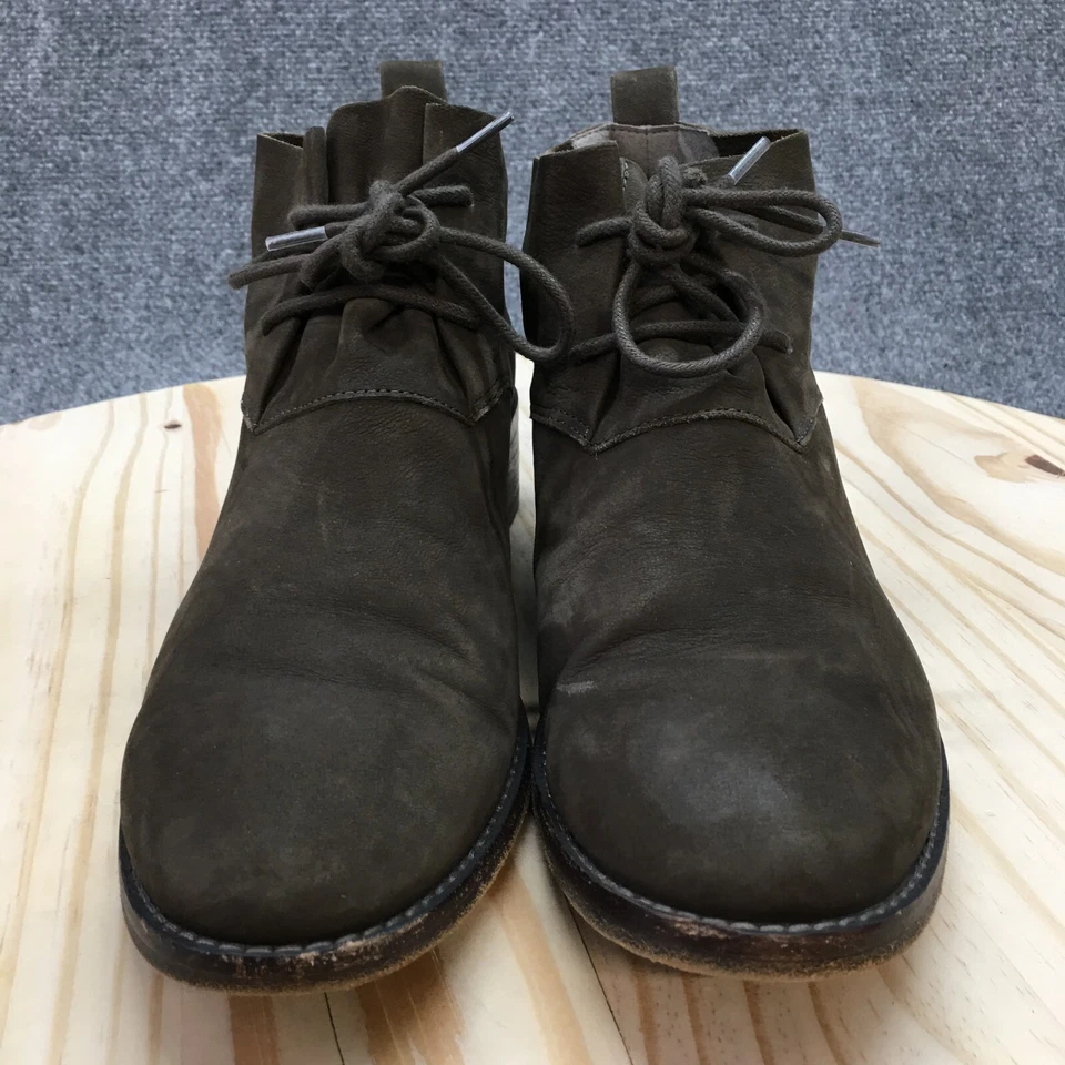 Eileen Fisher Ankle Boots Womens 10 Gray Rey Lace Up Block Heel Casual Suede - Image 4 of 4