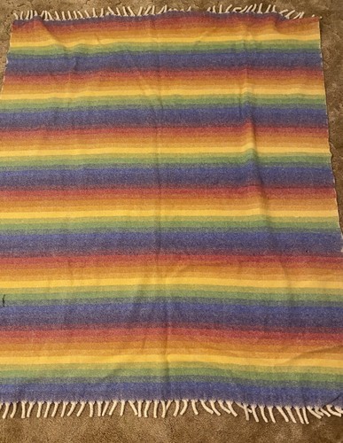 Moore’s All Wool Manx Travelling Rug Rainbow Tartan Plaid Throw Blanket IsleofMa