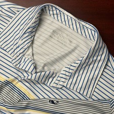 Vineyard Vines Performance Polo Shirt Mens Large Stripe Golf Casual Print