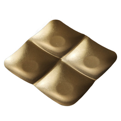 24 cm 35 cm Edelstahl geteilt Snack Tablett Gold oder Silber Finish Retro Look
