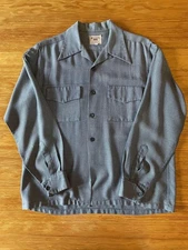 USED SPECIAL VINTAGE 40S HOUNDSTOOTH RAYON SHIRT GOOD