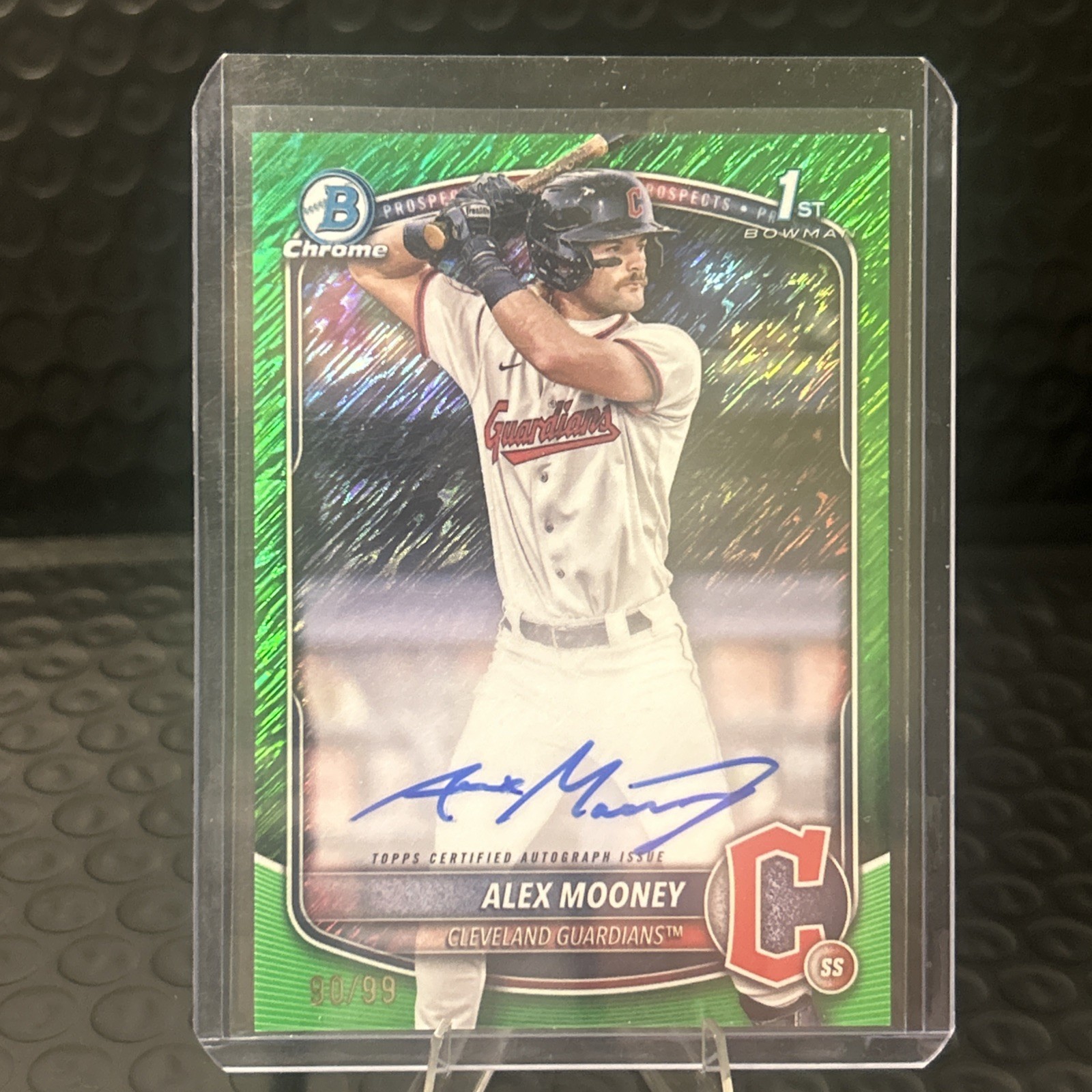 2025 Bowman - Chrome Prospect Autographs Alex Mooney #CPA-AM Green Refractor /99
