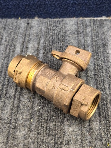 A.Y McDonald 1" CTS Compression Brass Ball Valve Curb Stop 300W Copper