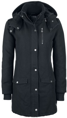 RED by EMP Damen schwarze lange Winterjacke