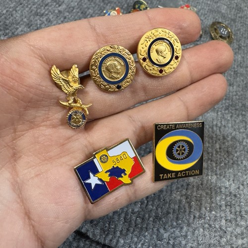 Vintage Rotary International Pin Lot 16 Club President 10K Gold Paul Harris Gems - Picture 5 of 12