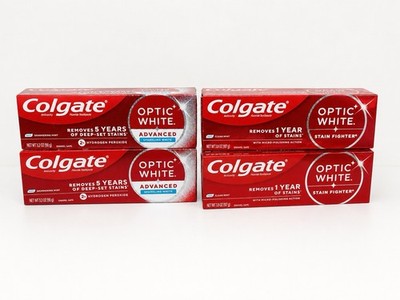 Colgate Optic White Stain Fighter And Advanced Bundle. LOT OF 4. Toothpaste