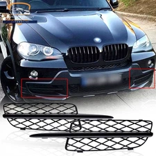 1 Pair Front Lower Bumper Fog Light Grill Mesh Cover for BMW X5 E70 2007-2010