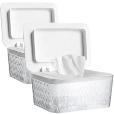 2 Pack Wet Baby Dispenser - Large Capacity Wipe Holder Seal-Designed Dust-Pro...