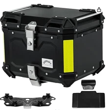 Motorcycle Top Case, 45L Aluminum Motorcycle Trunk, Tail Box Bag with Anti-Theft