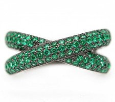 1CT Treated Emerald 925 Solid Genuine Sterling Silver Ring Jewelry Sz 6,7,8 ZB8