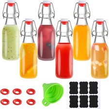 6 Pack 8.5oz Flip Top Glass Bottles,8.5oz swing top glass bottles with airtight