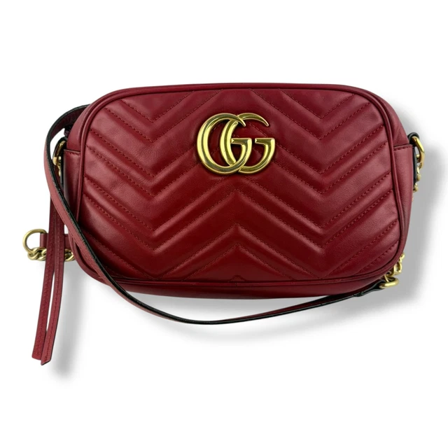 Gucci GG Marmont Red Leather Small Handbag