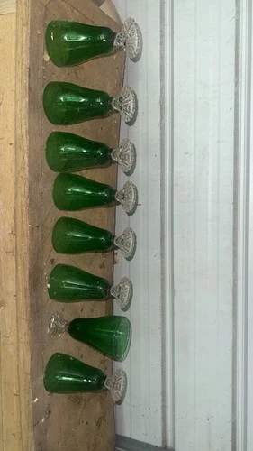 Anchor Hocking Depression Glass  Forest Green Drinkware / Water Glass 6 3/4"