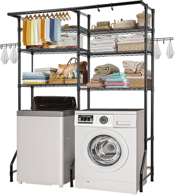 #ad over the Washer and Dryer Storage Shelf 6 Tier Laundry Room Drying Rack with Ha $139.99
