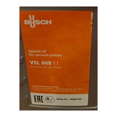Busch 1 Liter VSL 068 Special Oil For Vacuum Pumps ISO VG 68 PN