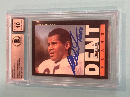 RICHARD DENT Signed 1985 TOPPS ROOKIE Card #24 Beckett BAS AUTO 10 w/ HOF Insc