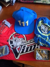 MEGA FALLOUT  Caps Bundle With Shirt -  111 Hat-  Beanie - Sealed Nuka Cola Tin