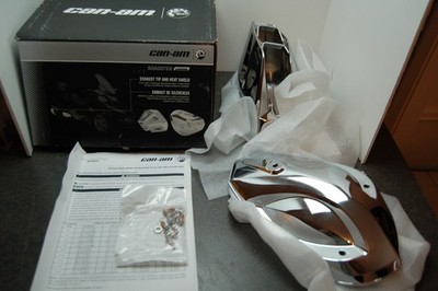 NEW GENUINE Can-Am  219400260 Chrome Exhaust Tip & Heat Shield Spyder RT FACTORY