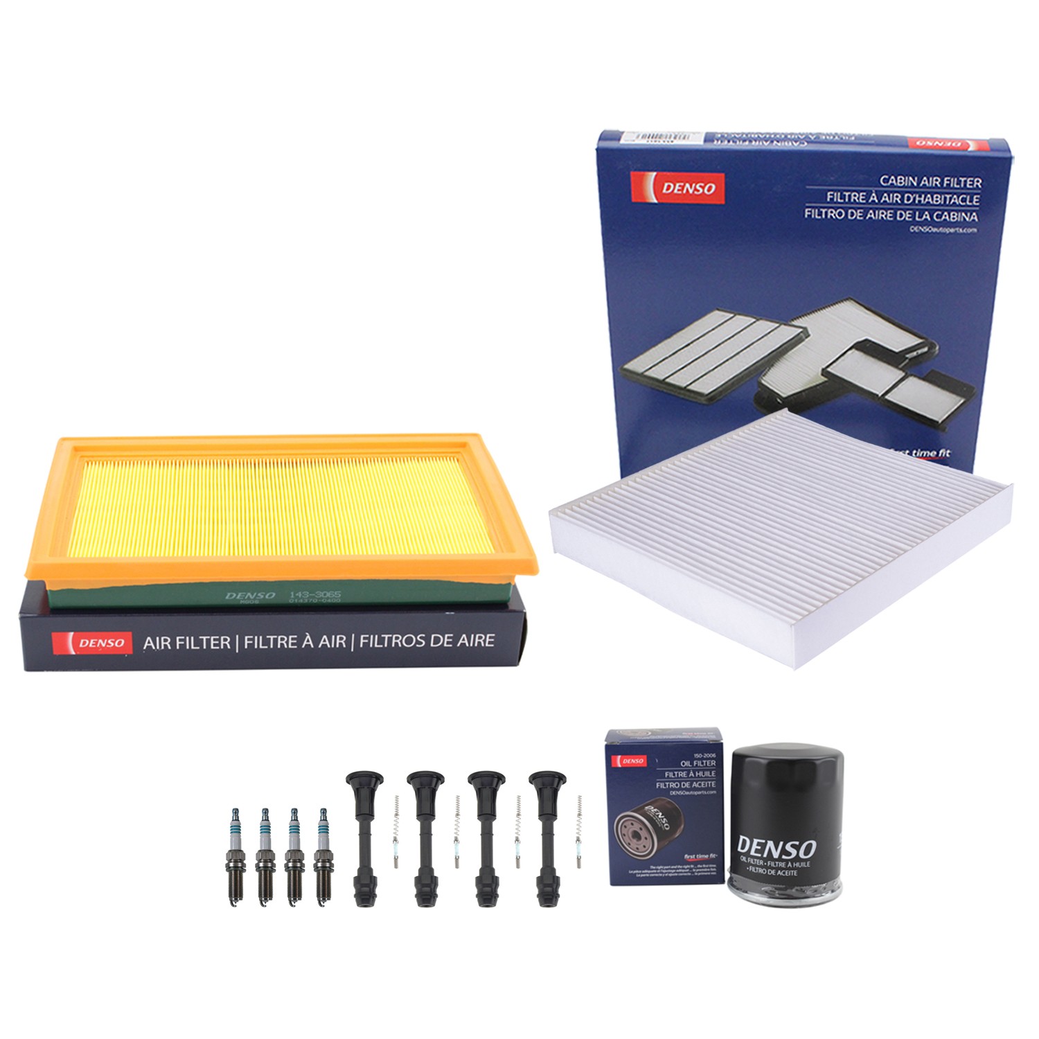 Denso Tune Up Kit 4 Spark Plugs  Boots Kit for Altima Sentra 2.5 L4 QR25DE FWD