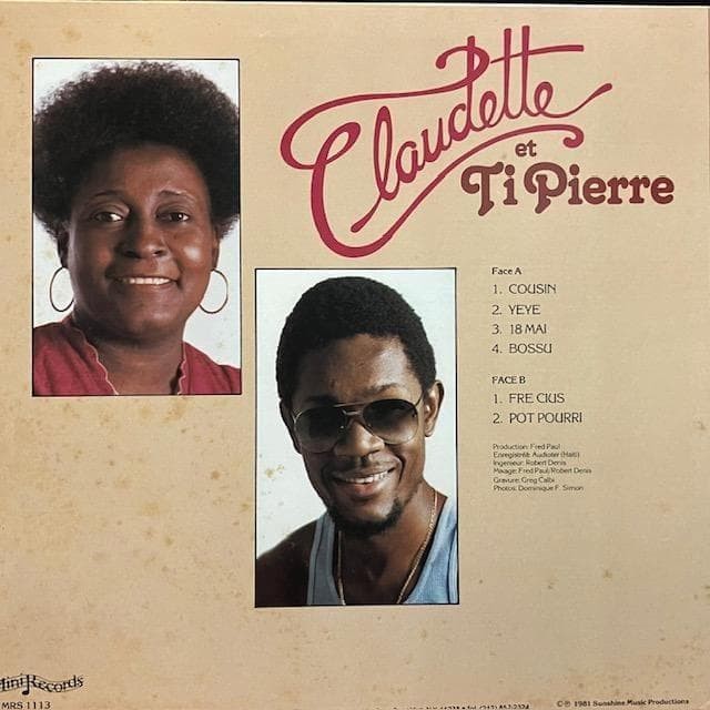 Text In Jacket Claudette Et Ti Pierre Une Soiree Avec Vinyl LP pas Clean Record Jacket ...