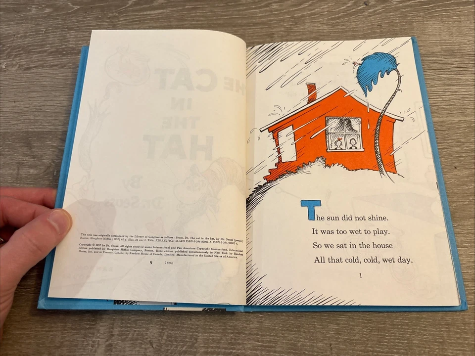 1957 Vintage Dr. Seuss Cat In the Hat Random House Book Club Edition Hardcover - Image 4 of 4