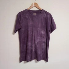 KAPITAL Short Sleeve Top with Pockets Tie-dye Pattern Size 2 Purple