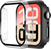 HüLle FüR Apple Watch 44Mm Hartglas SchutzhüLle UltradüNn Schwarz Transparent