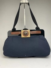 Borsa vintage Marni Denim con patta colore navy