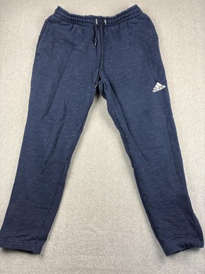 Adidas Pants Mens Large Blue Athletic Joggers Sweatpants Drawstring Logo Pockets