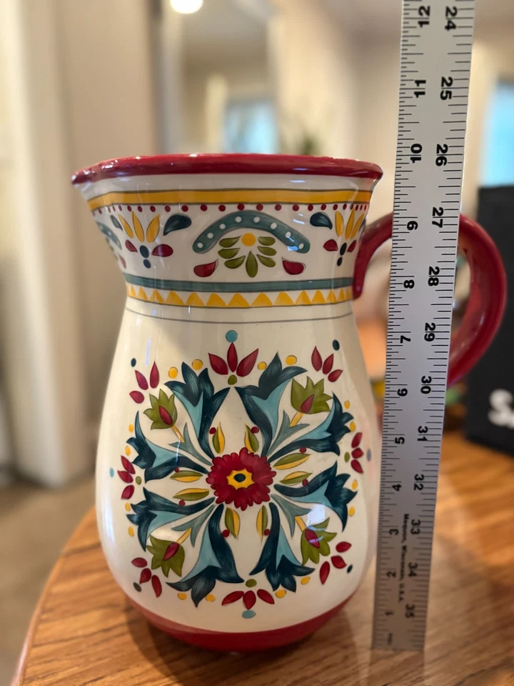 Очень большой кувшин Bobby Flay «Sevilla» 10 дюймов керамика 107 унций Б/у в отличном состоянии испанский $60 - Изображение 2 из 4