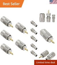 5 Pack PL-259 UHF Male Solder Connectors for Coaxial Cable - Rugged  Reliable