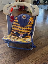 Vtg Fisher Price Take Along Travel Swing Tested  Working HTF Butterfly Folding