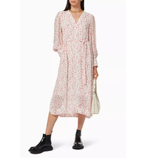 Ganni Floral Print Belted Midi Dress US Size 6 $316 NWT