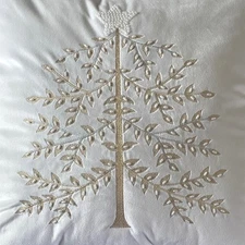 My Texas House Embellished Tree Velvet Throw Pillow, 20x20 Accent Cushion