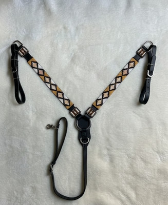 Martin Saddlery Western Premium Leder Reitsport Perlen Kopfstück, Brusthalsband