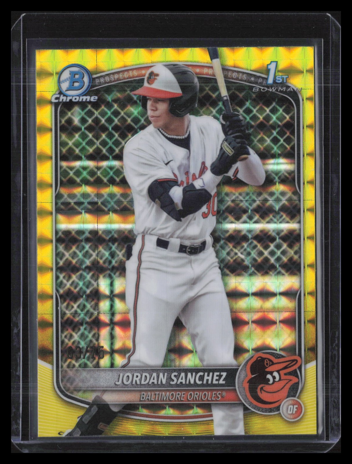 2025 Bowman Chrome #BCP-208 Jordan Sanchez Yellow Geometric #/75