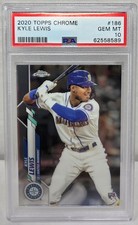 2020 Topps  Chrome KYLE LEWIS RC ROOKIE CARD PSA 10 GEM MINT. rookie card picture