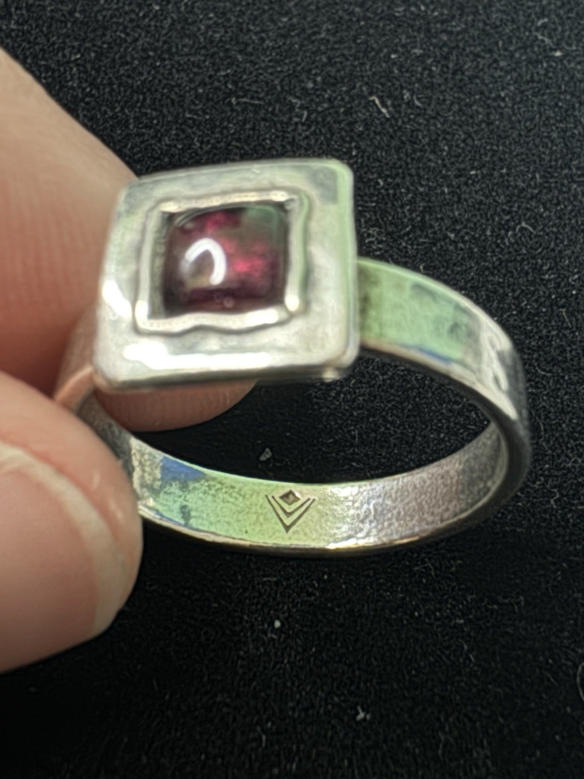 Silpada Sterling Silver Square Garnet Stack Ring … - image 8