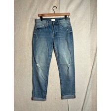 7 For All Mankind Josefina Distressed Boyfriend Jeans Light Wash Button Fly 26