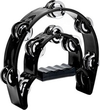 Musfunny Tambourine Double Row Metal Jingles Hand Held Percussion Half-Moon Tamb