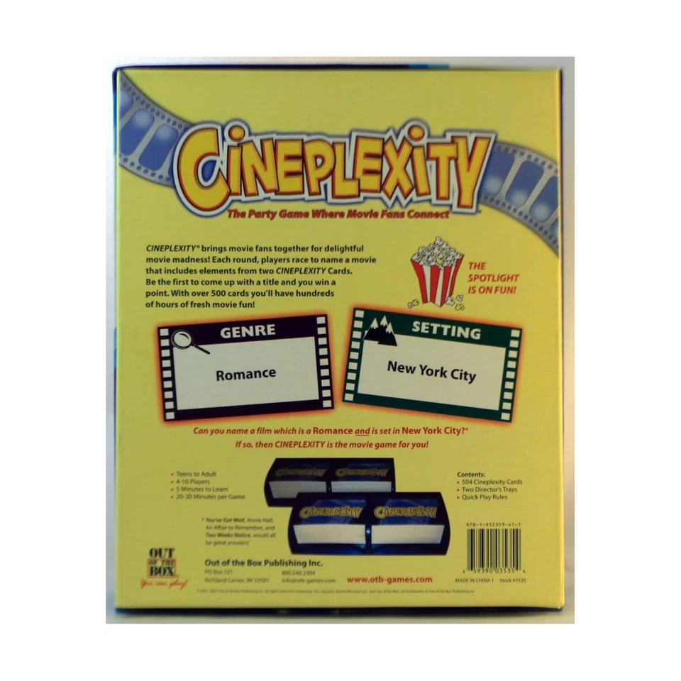 Out of the Box Boardgame Cineplexity Box VG+/NM - Image 2 of 2