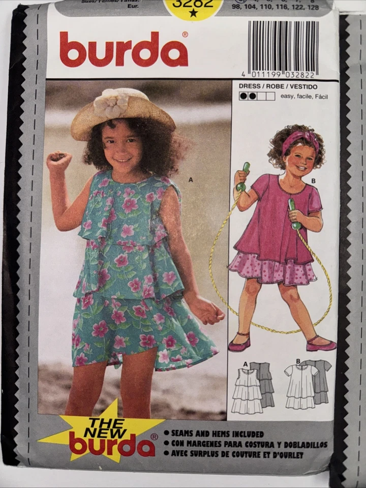 LOT 5 BURDA Sewing Patterns for Toddlers and Children NEW, UNCUT Dresses Pants - Image 2 of 4