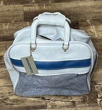 Brunswick Single Bowling Ball Bag With Metal Rack Light Gray Striping Pre Owned